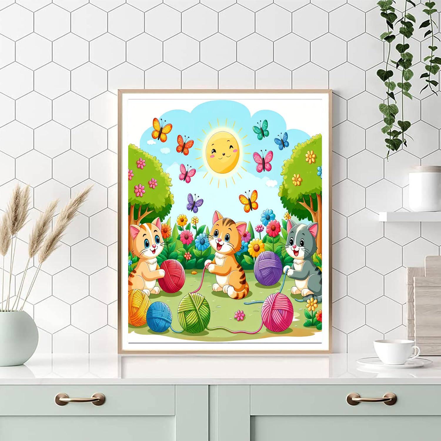 Cartoon Cat Adventures Paint By Numbers Kits