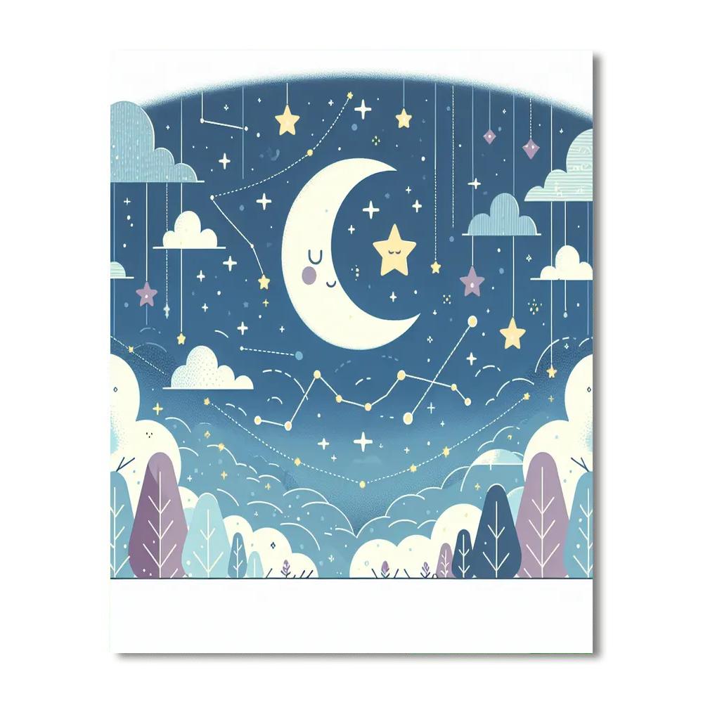 Starry Night Sky Dreams Painting Number Kit