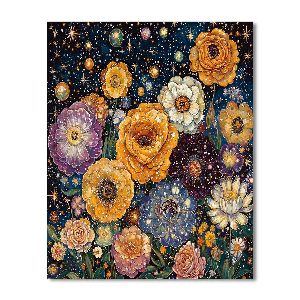 Klimt Inspired Celestial Floral Fantasy  Paint By Number