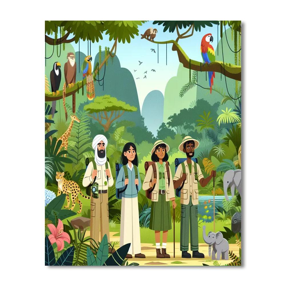 Tropical Rainforest Exploration DIY Paint By Numbers