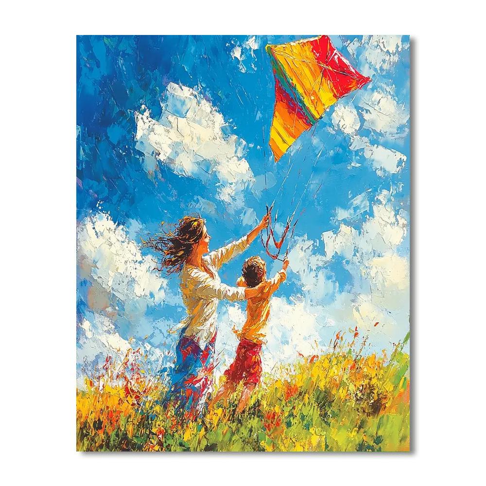 Kite Flying Laughter Number Painting