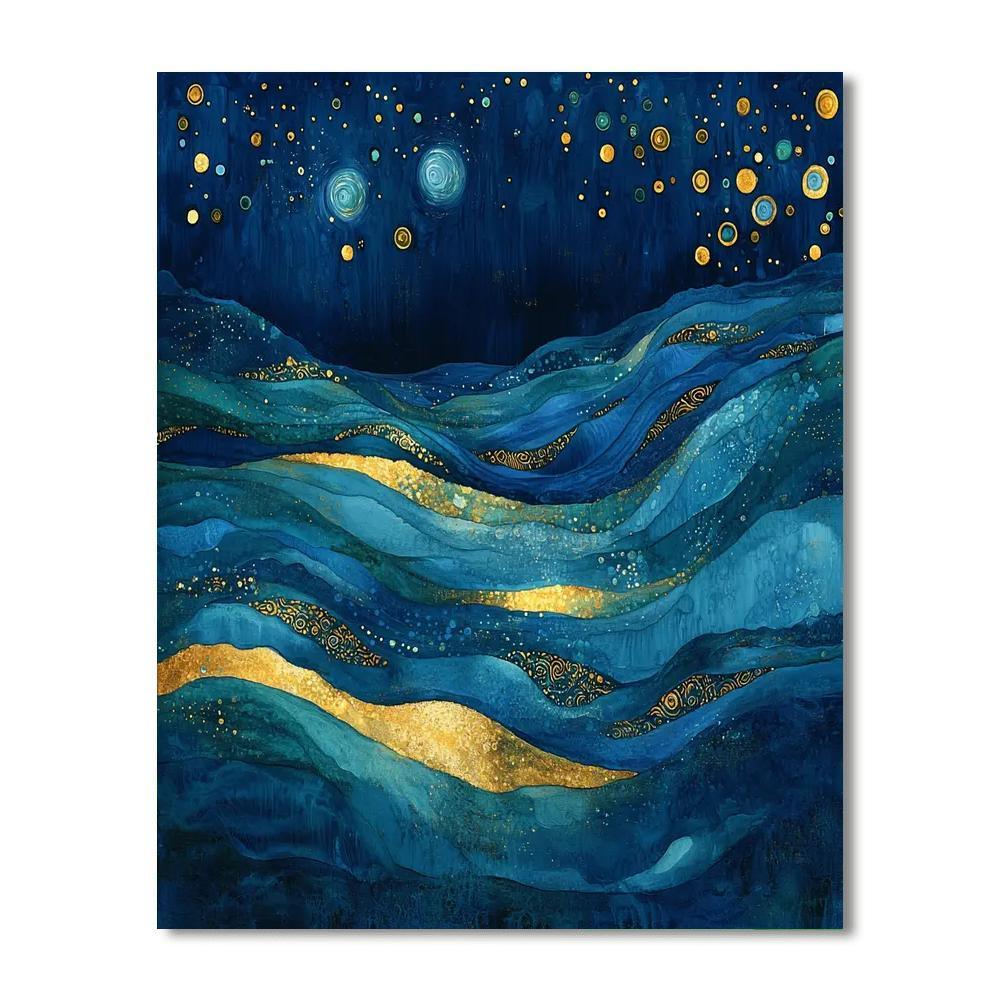 Gustav Klimt Inspired Mysterious Depths Of The Ocean  Numbered Painting Kits