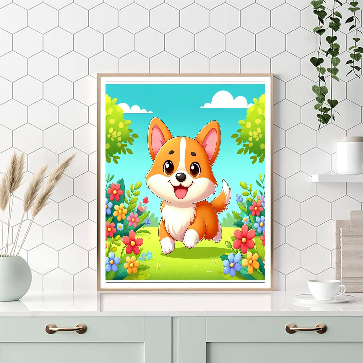 Cute Corgi Numbered Painting Kits
