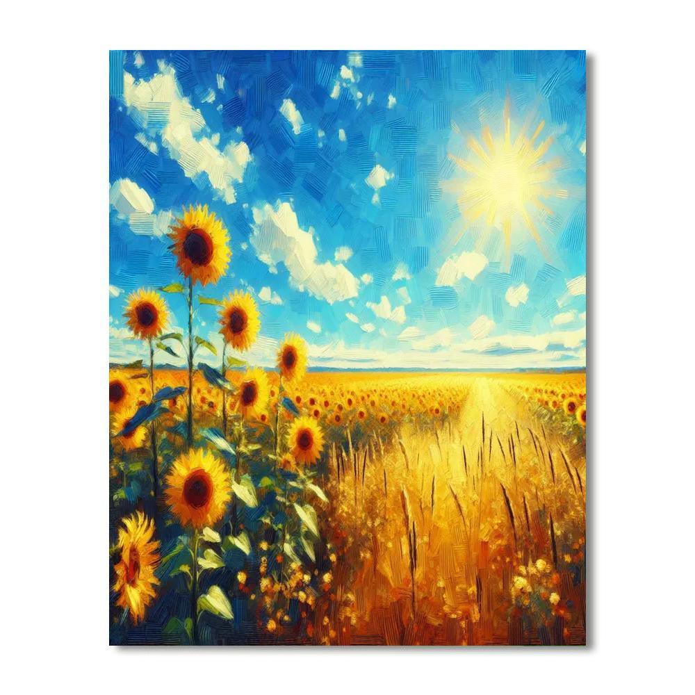 Radiant Fields Of Gold Paint By Number