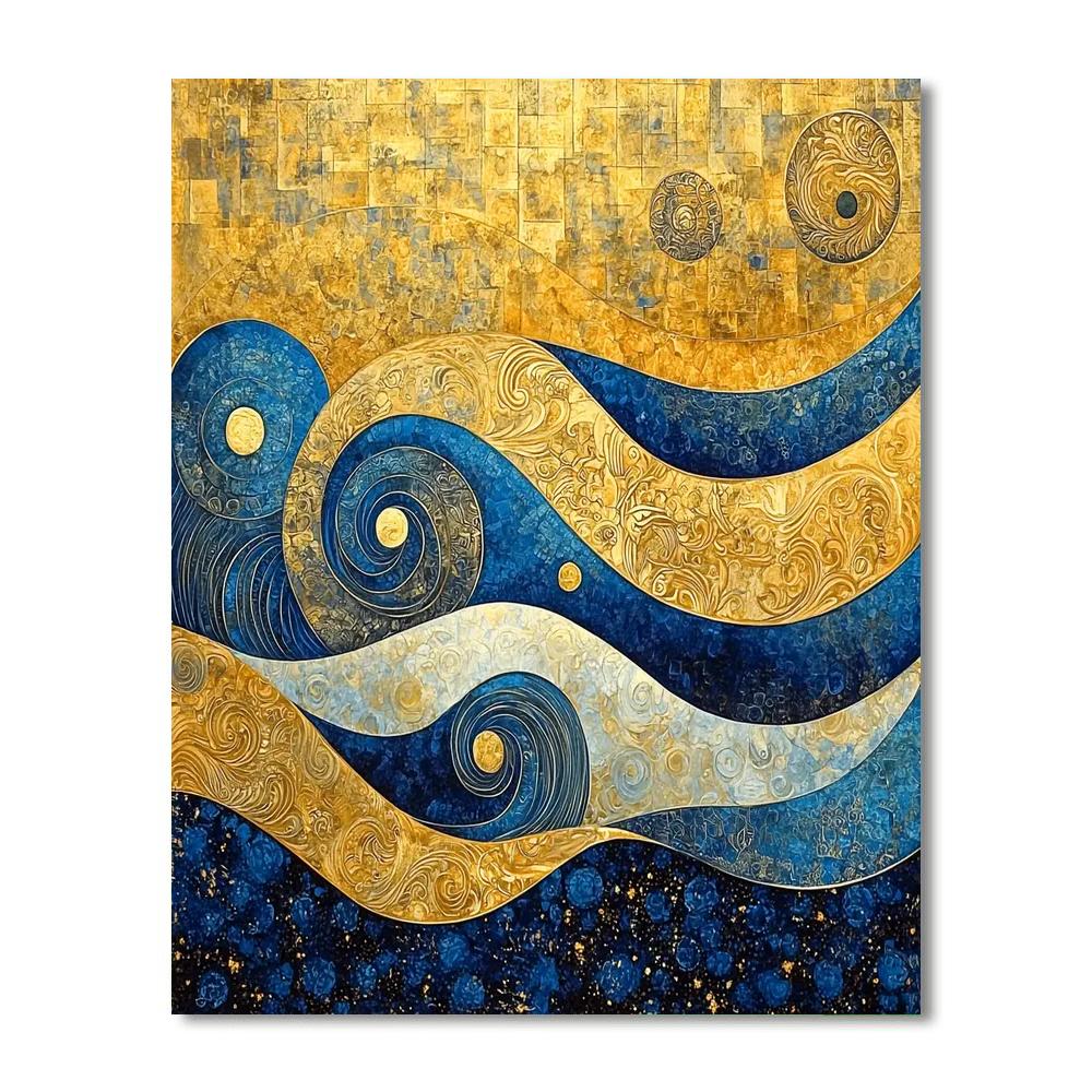 Gustav Klimt Inspired Infinite Waves  Paint By Numbers Kits