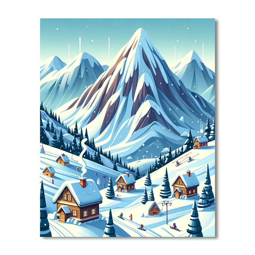 Mountain Ski Expedition Paint By Number