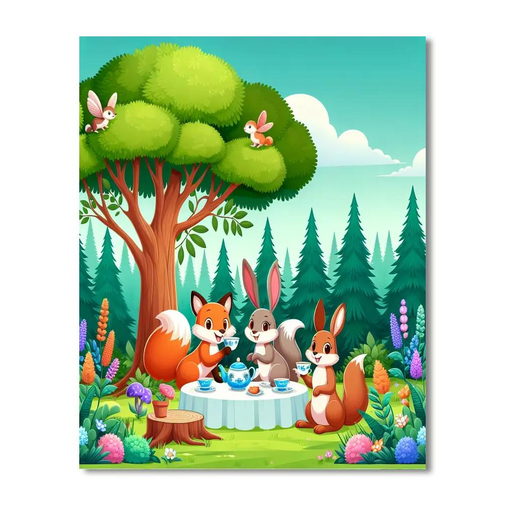 Woodland Tea Party Number Painting