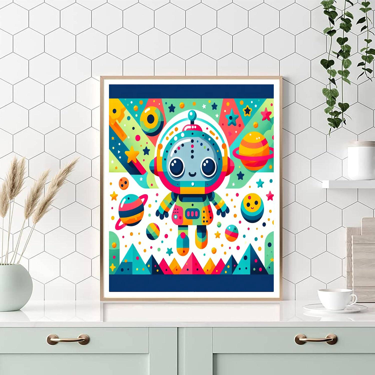 Funny Robot Alien Numbered Painting Kits