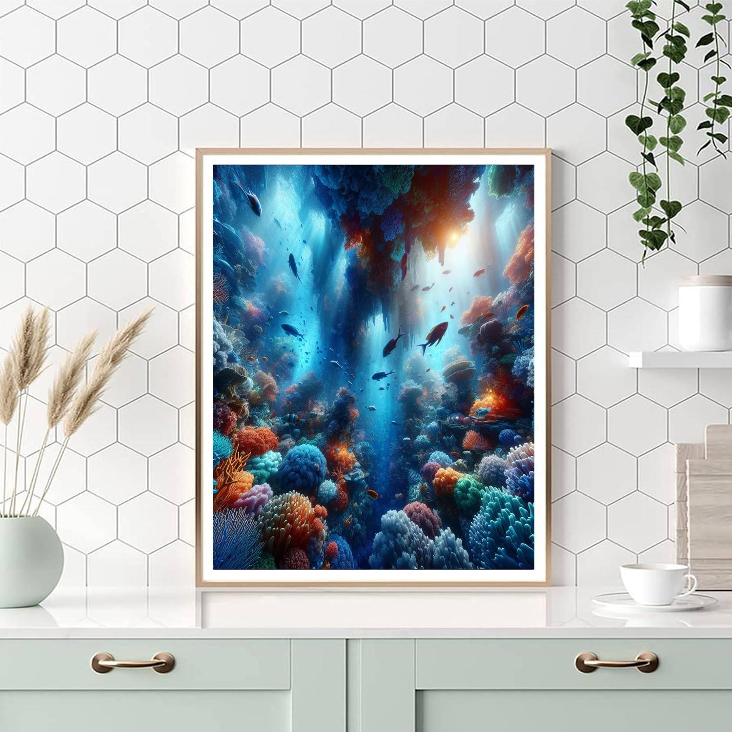 Blissful Coral Reef Painting By Numbers Kit