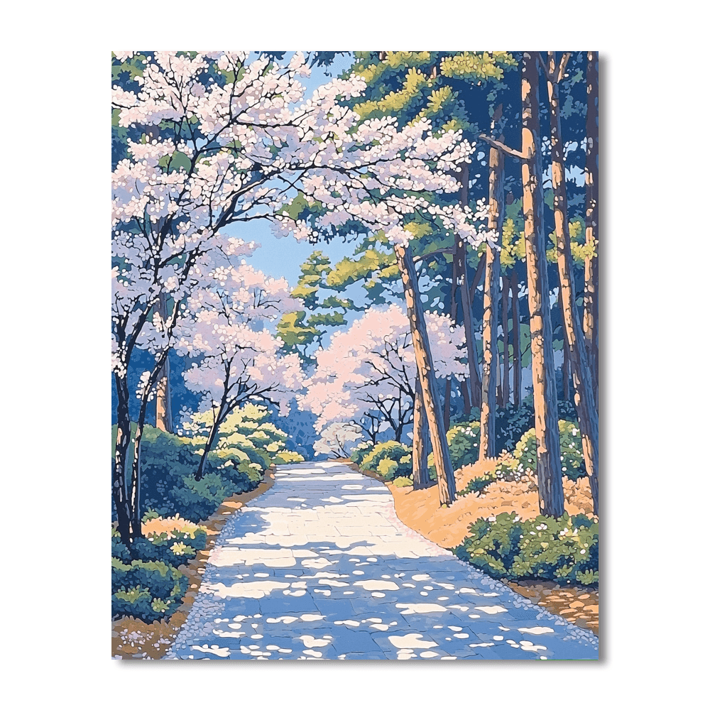 Utagawa Hiroshige Inspired Japanese Serenity Pathway  Painting By Numbers Kit