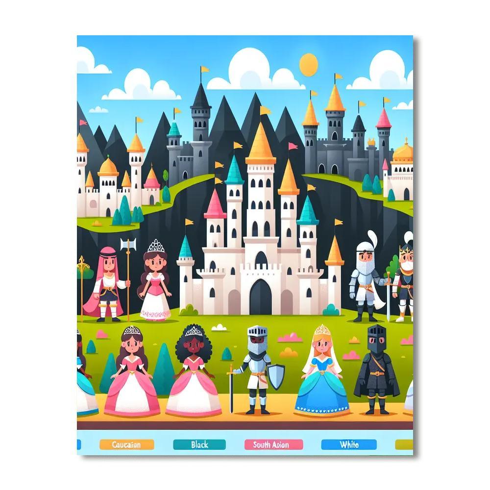 Dreamy Castle Kingdom Painting By Numbers Kit