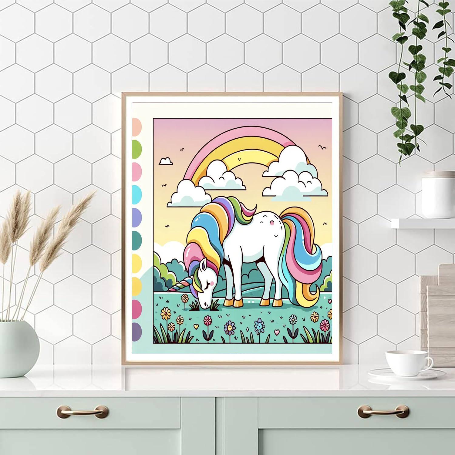 Magic Unicorn's Meadow Paint By Number