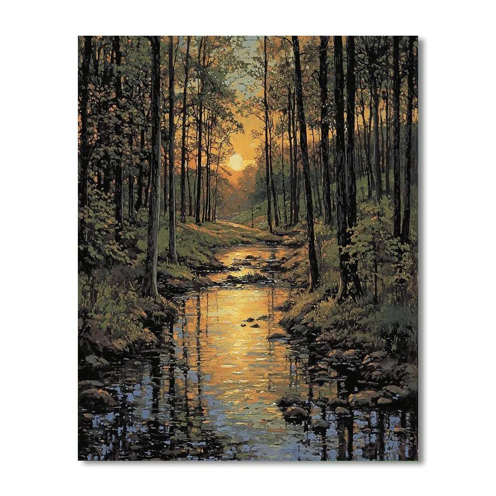 Andrew Wyeth Inspired Ethereal Forest At Dusk  Numbered Painting Kits