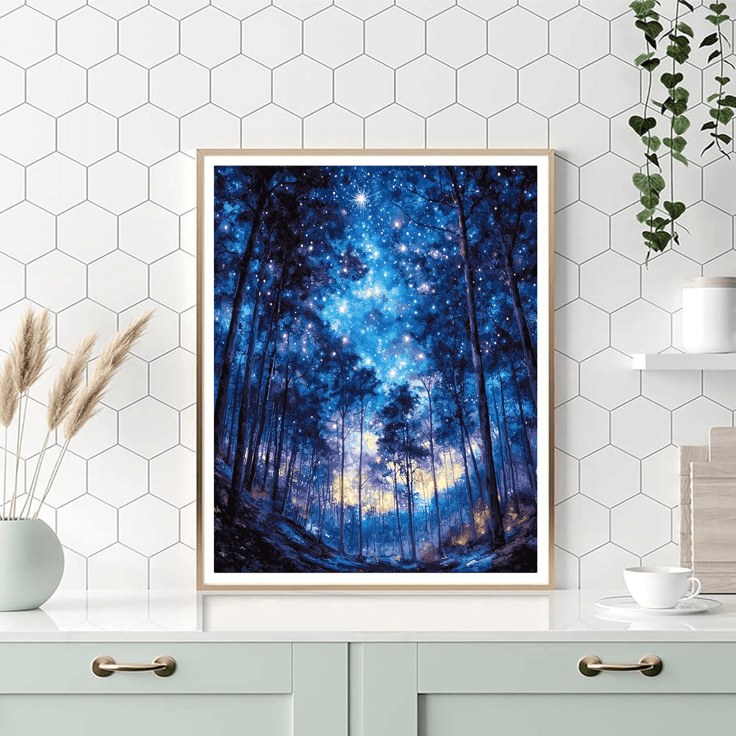René Magritte Inspired Celestial Forest Dream  Paint By Numbers Kits