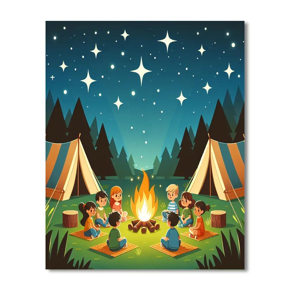 Cozy Campfire Adventure Paint By Numbers Art