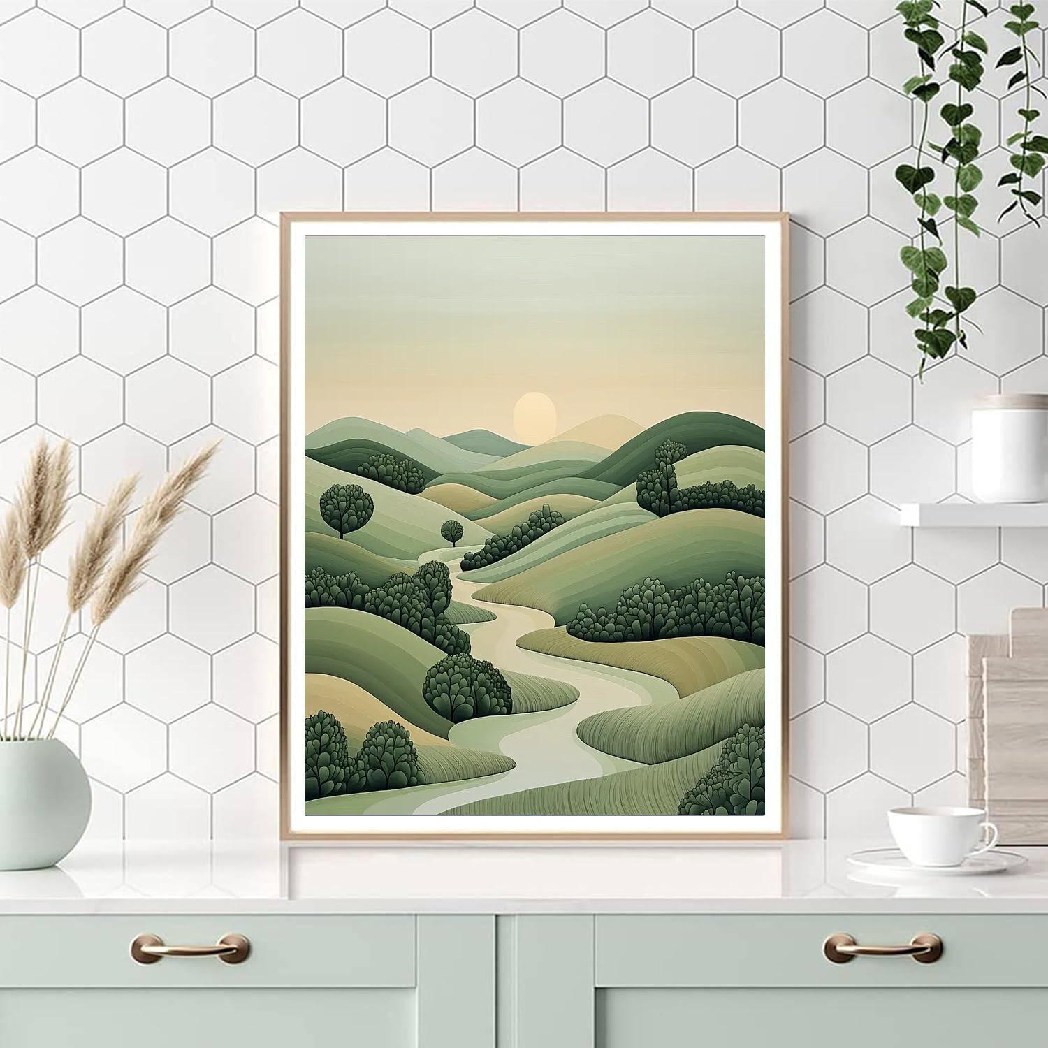 Nandalal Bose Inspired Ethereal Earthscapes  DIY Paint By Numbers