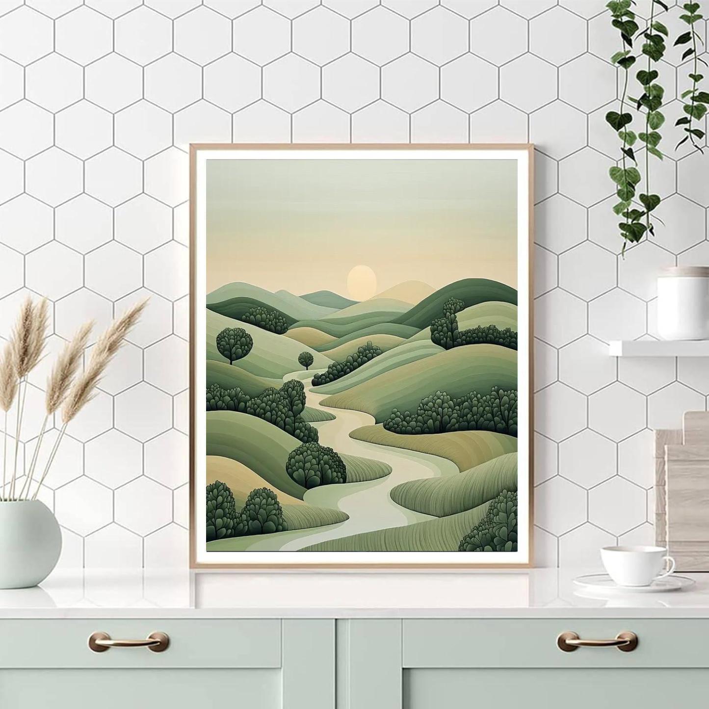 Nandalal Bose Inspired Ethereal Earthscapes  DIY Paint By Numbers