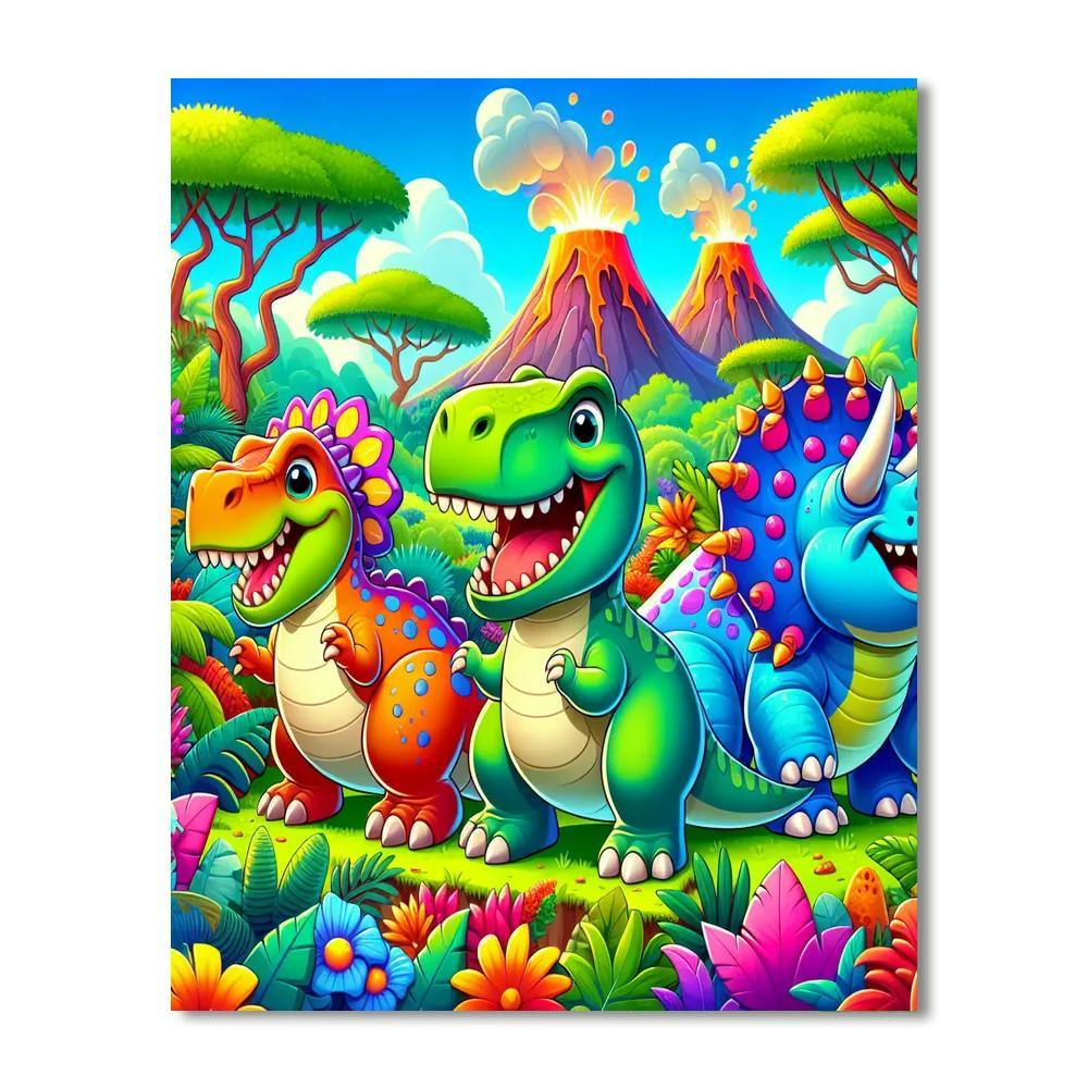 Dinosaur Fun Days Paint By Number