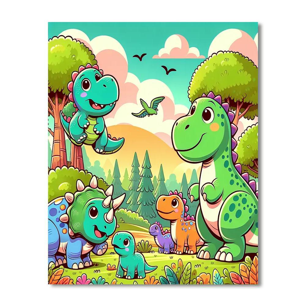 Playful Dinosaur Discovery Paint By Numbers Kits