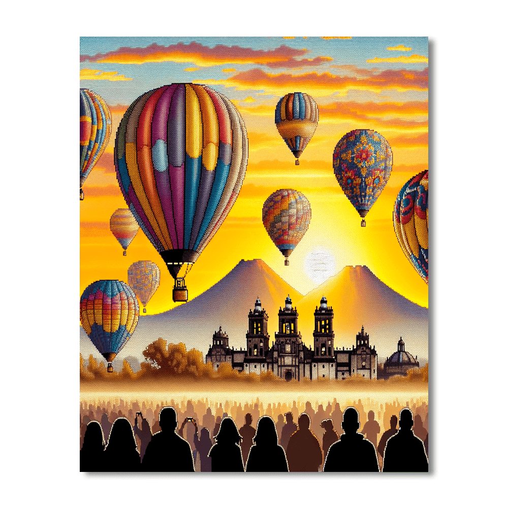 Balloon Fiesta De Los Volcanes - Mexico Number Painting