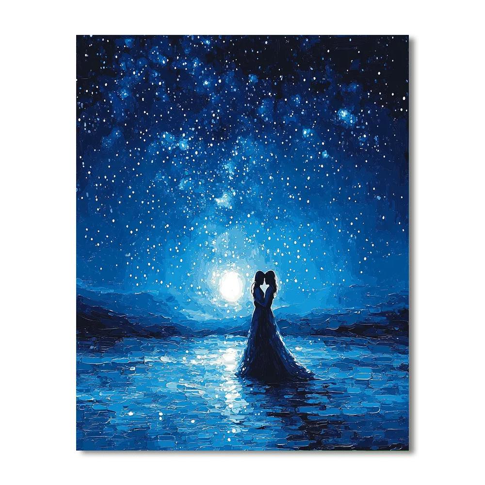 Starlit Embrace Number Painting