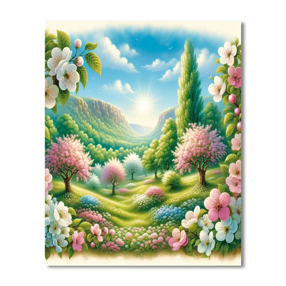 Springtime Orchard Blossom Painting By Numbers Kit