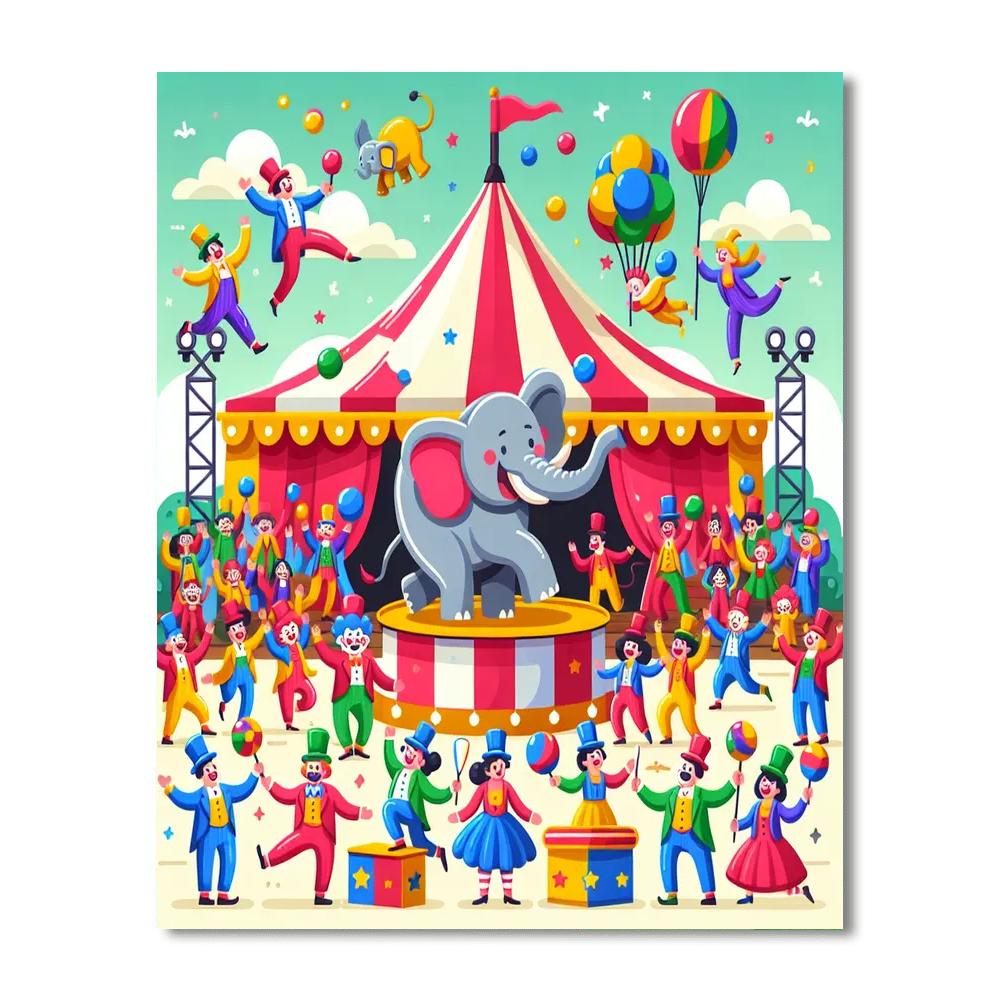 Giggle At The Circus Painting By Numbers Kit