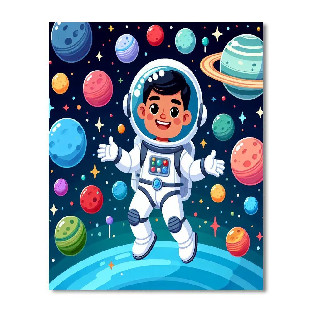 Friendly Astronaut Adventure Paint By Color