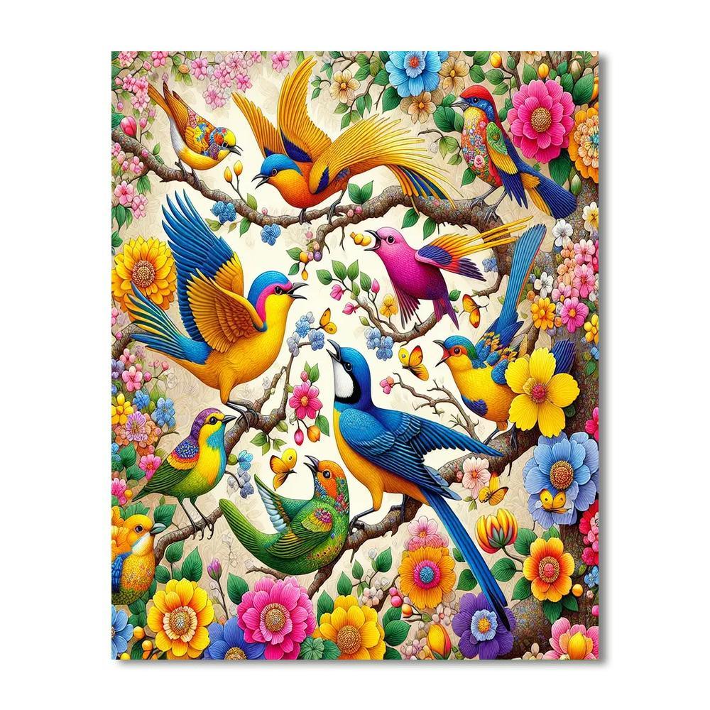 Joyful Bird Sanctuary DIY Paint By Numbers