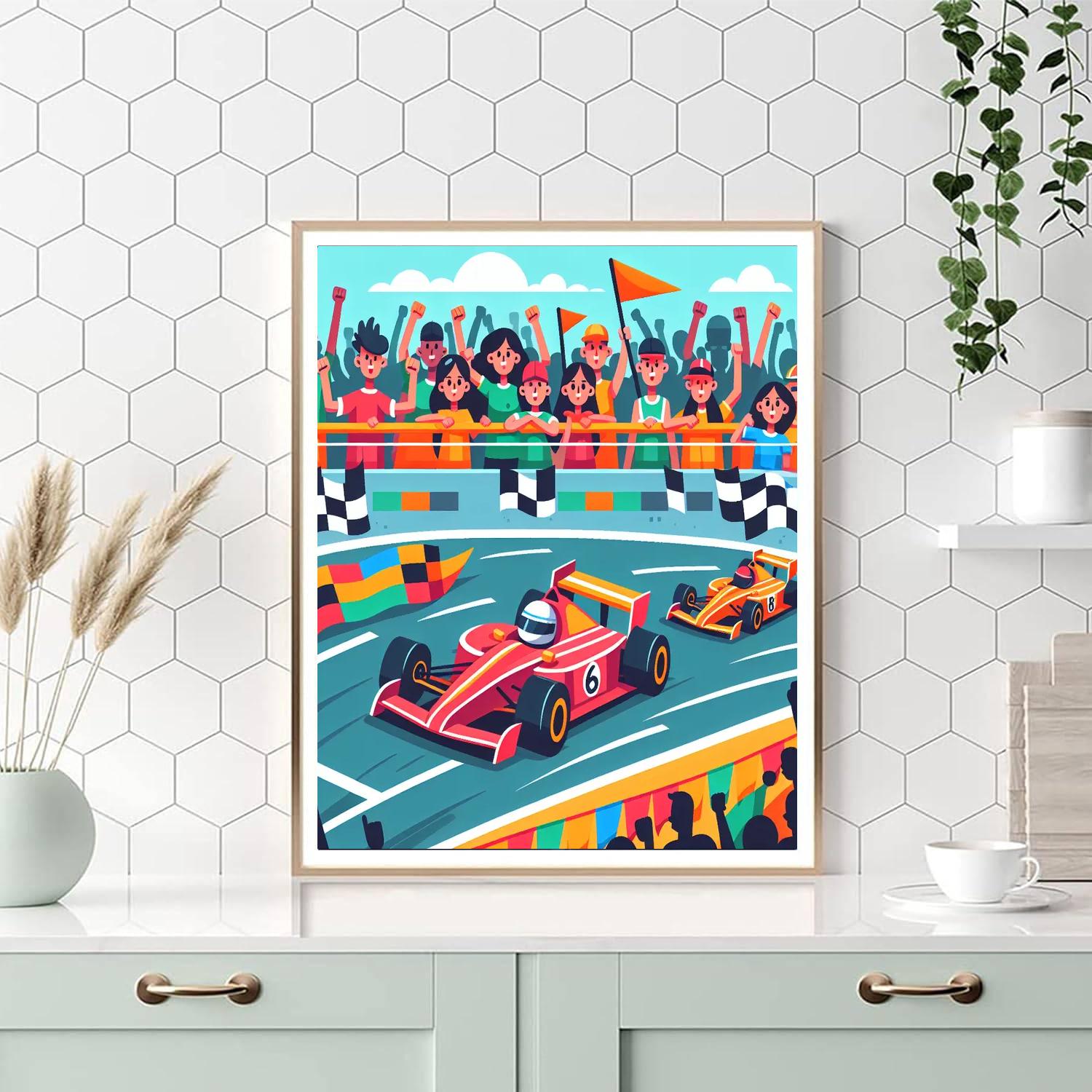 Racing To Victory Number Painting