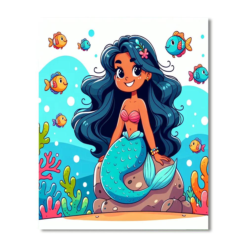 Bubbly Mermaid Adventure Paint By Numbers Art