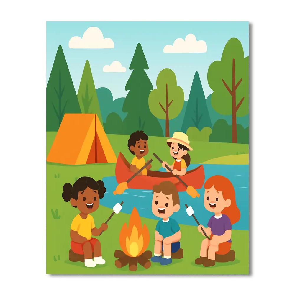 Fun-filled Summer Camp Painting By Numbers Kit