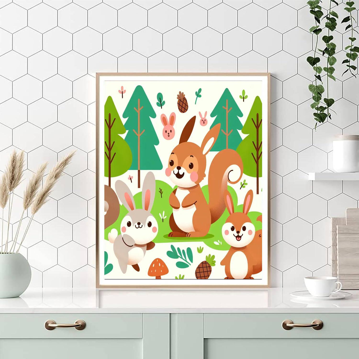 Happy Forest Paint By Numbers Art