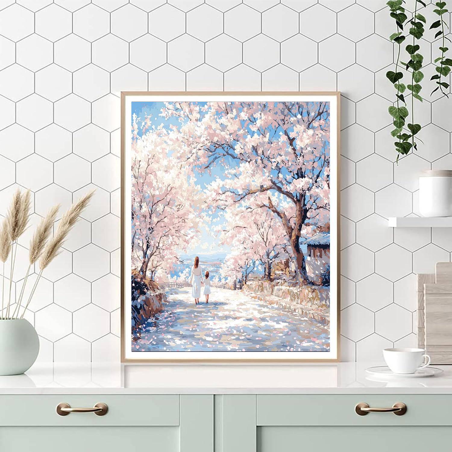 Charmed In Cherry Blossom Lane Painting Number Kit