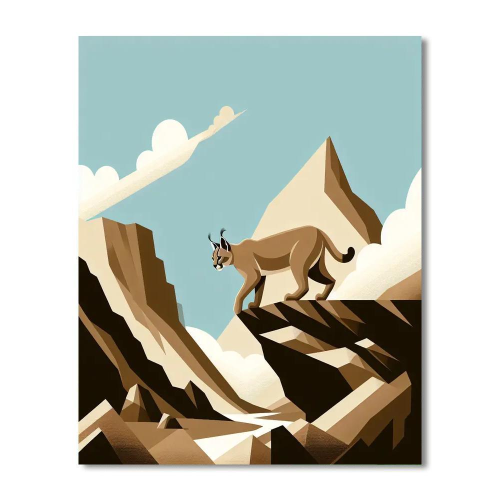 Curious Caracal Climb Number Painting