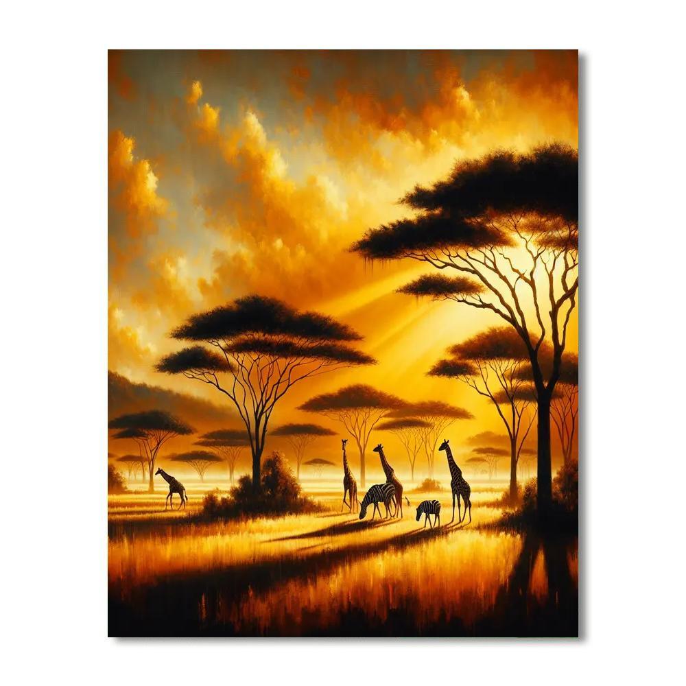 Sunlit Savannah Grandeur Paint By Numbers Art