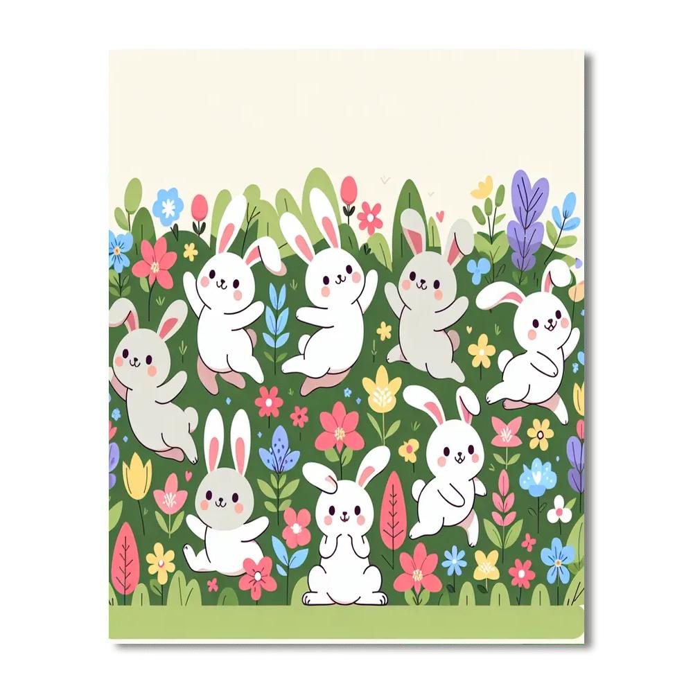 Springtime Bunny Hop DIY Paint By Numbers