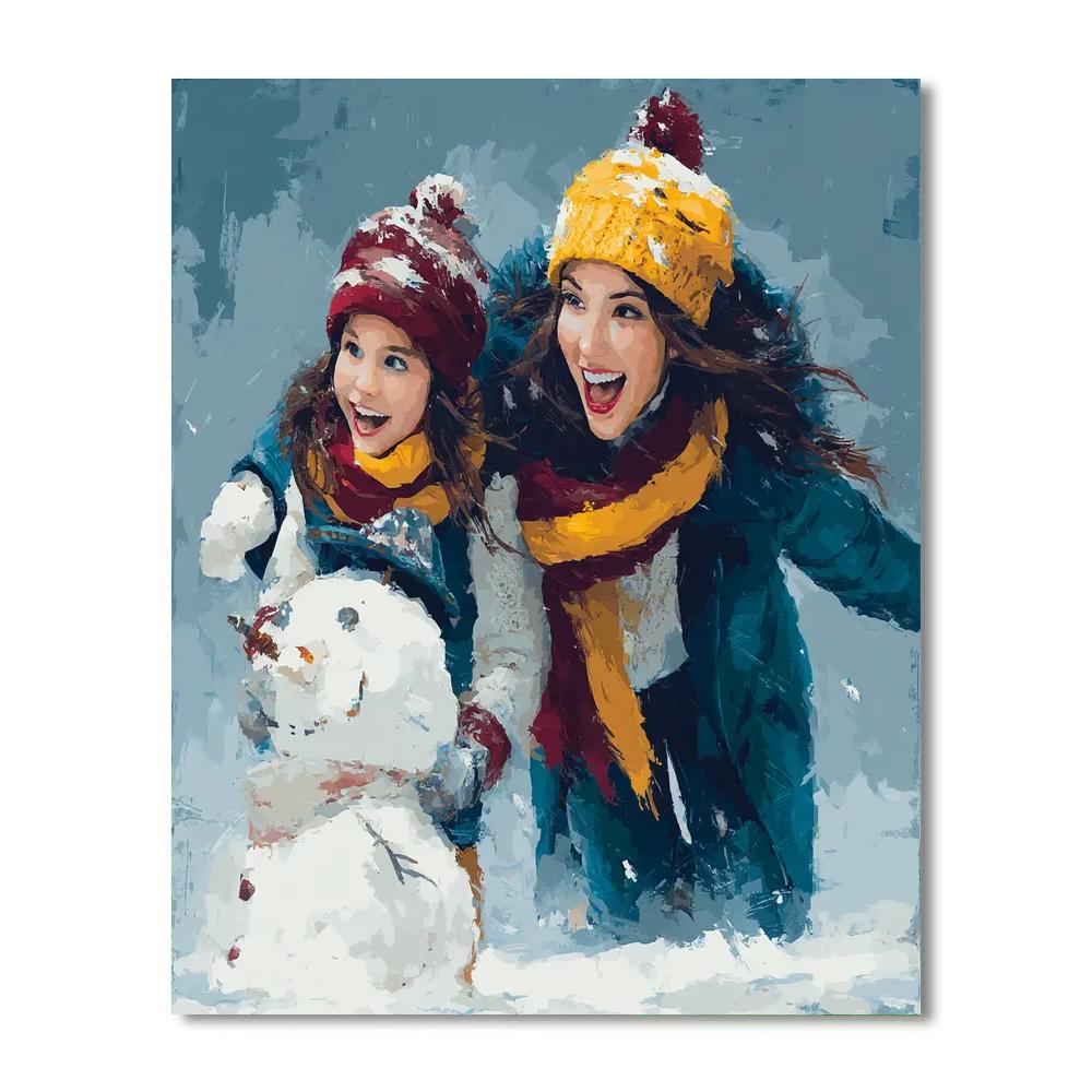 Playing In The Snow Numbered Painting Kits