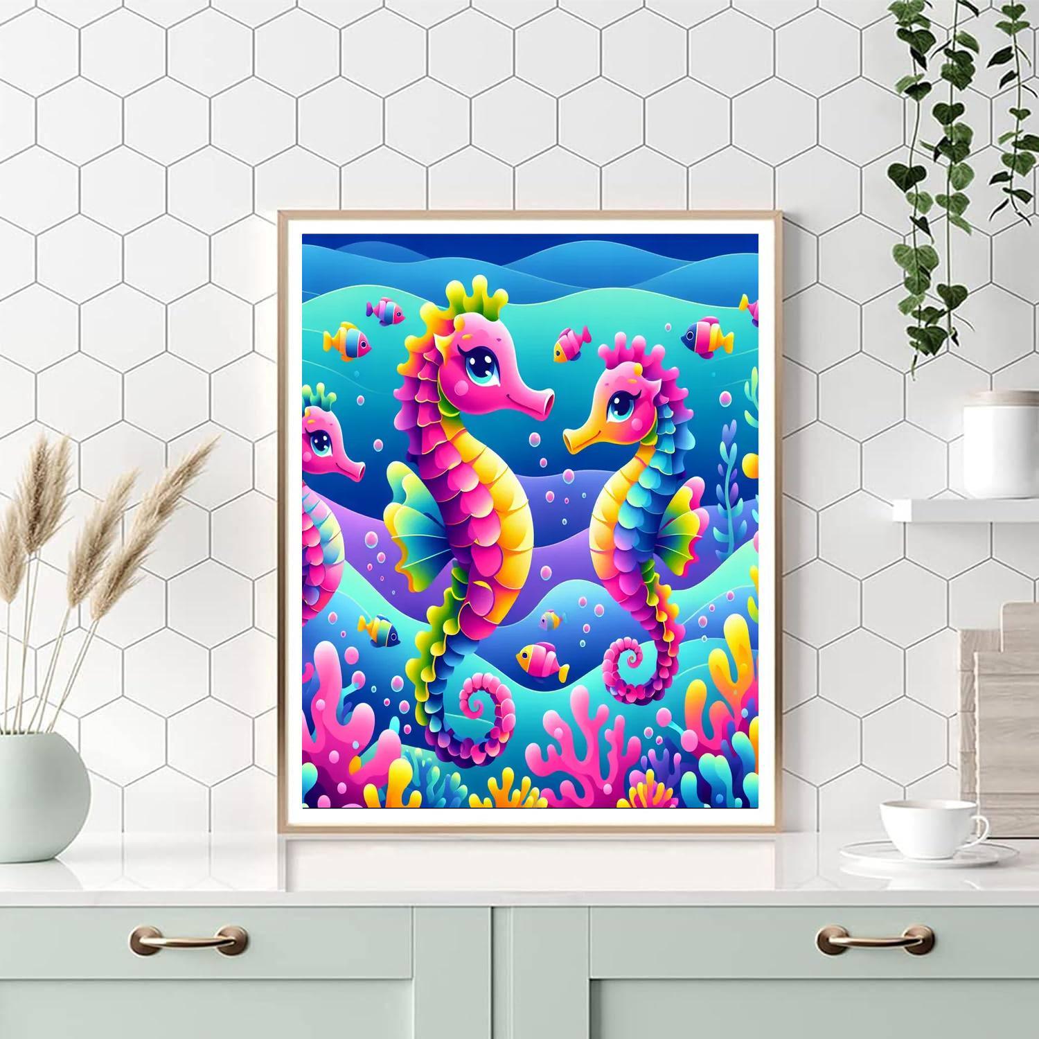 Sassy Seahorses Paint By Numbers Art