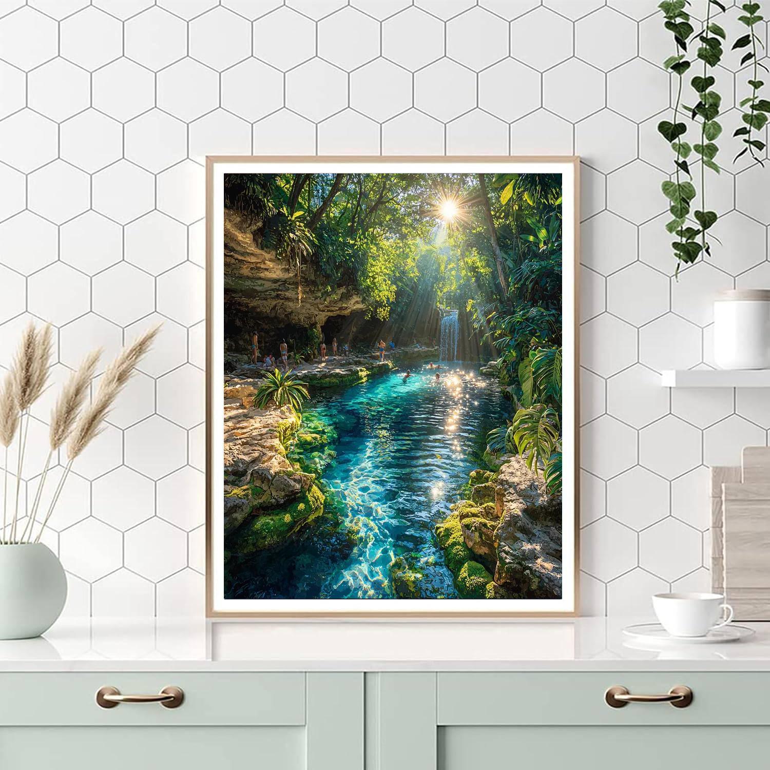 Riviera Maya Cenotes Painting Number Kit