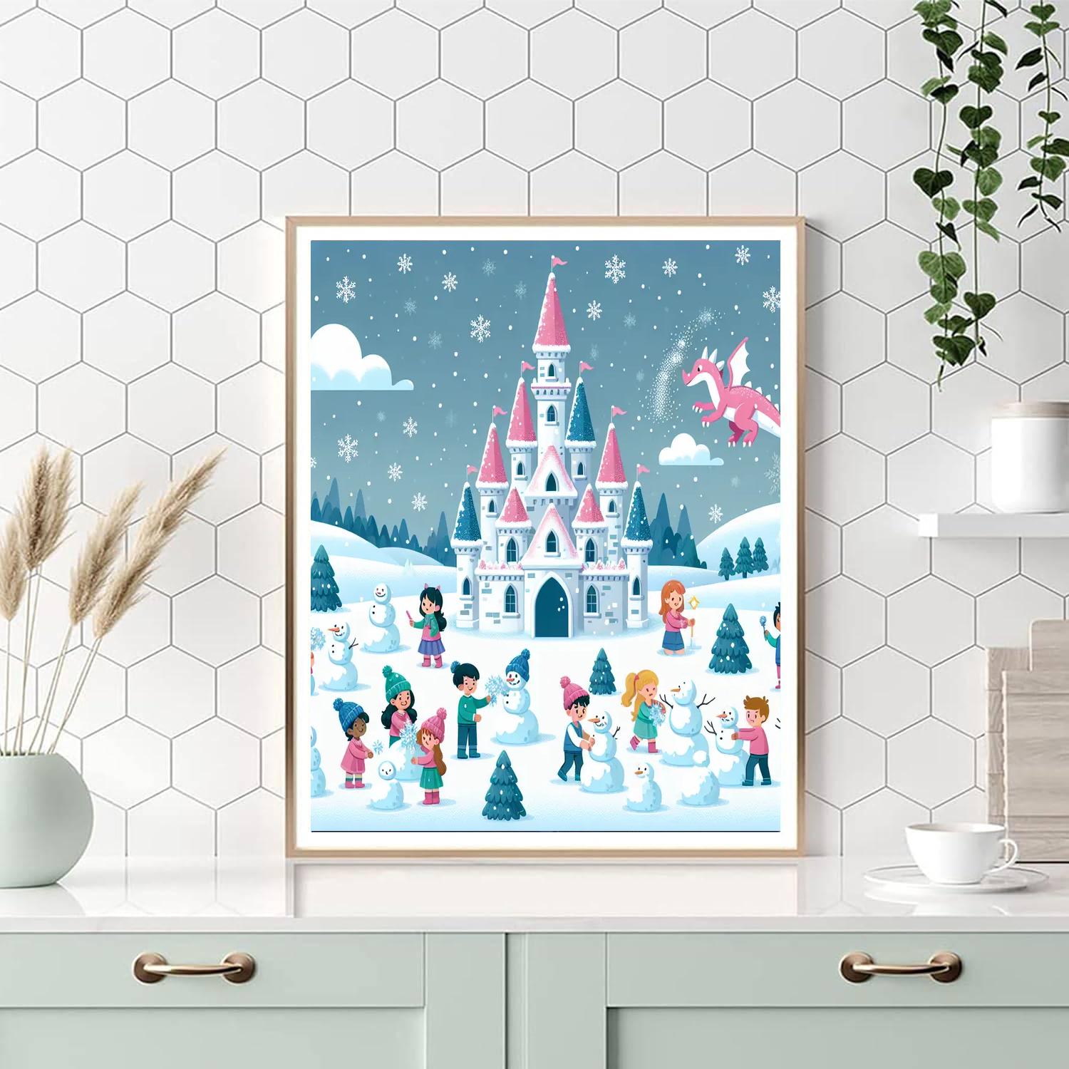 Winter Castle Adventure Paint By Numbers Art