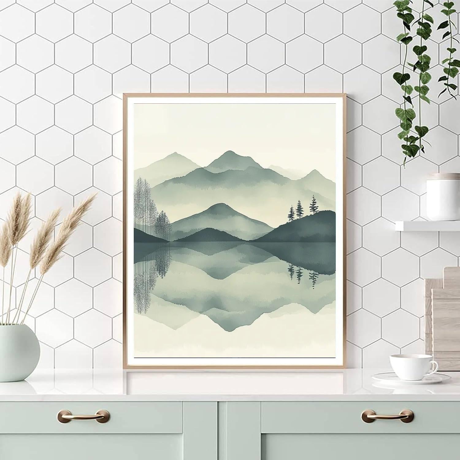 Zhao Mengfu Inspired Misty Reflections  Numbered Painting Kits