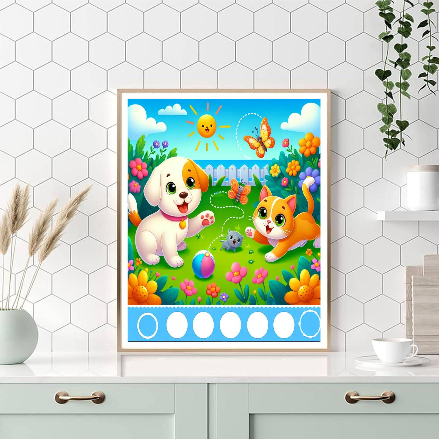 Cuddly Pets In Action Painting By Numbers Kit