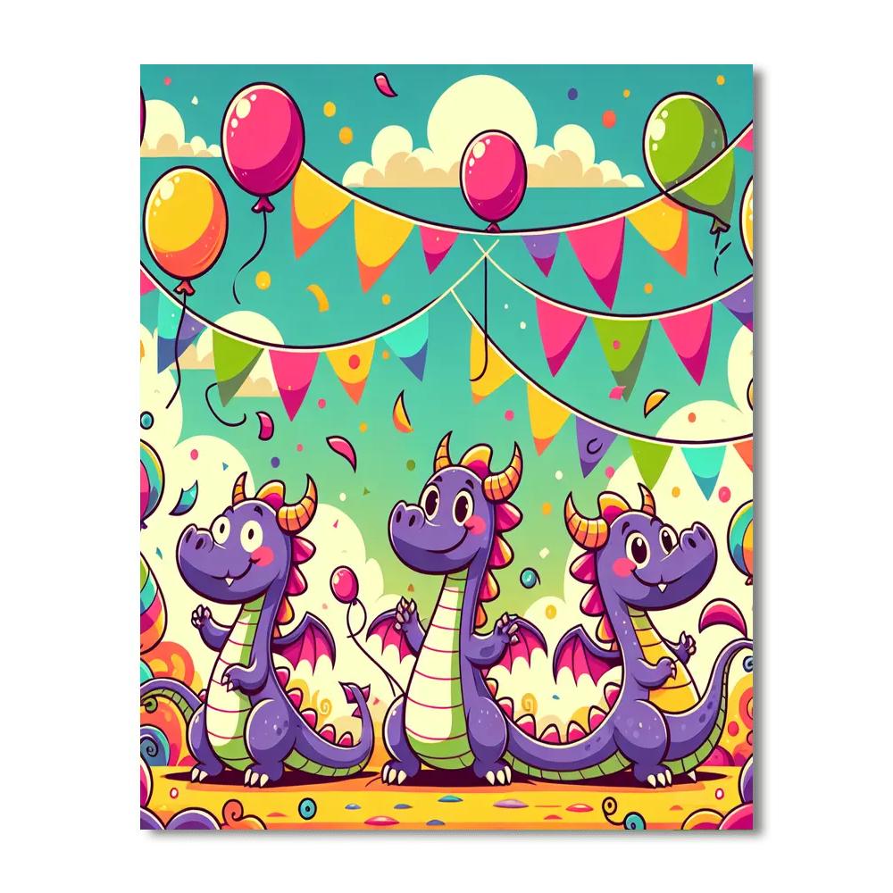 Magical Dragon Festival Painting Number Kit