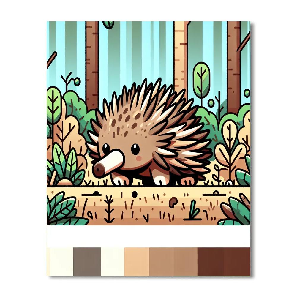 Energetic Echidna Paint By Numbers Art