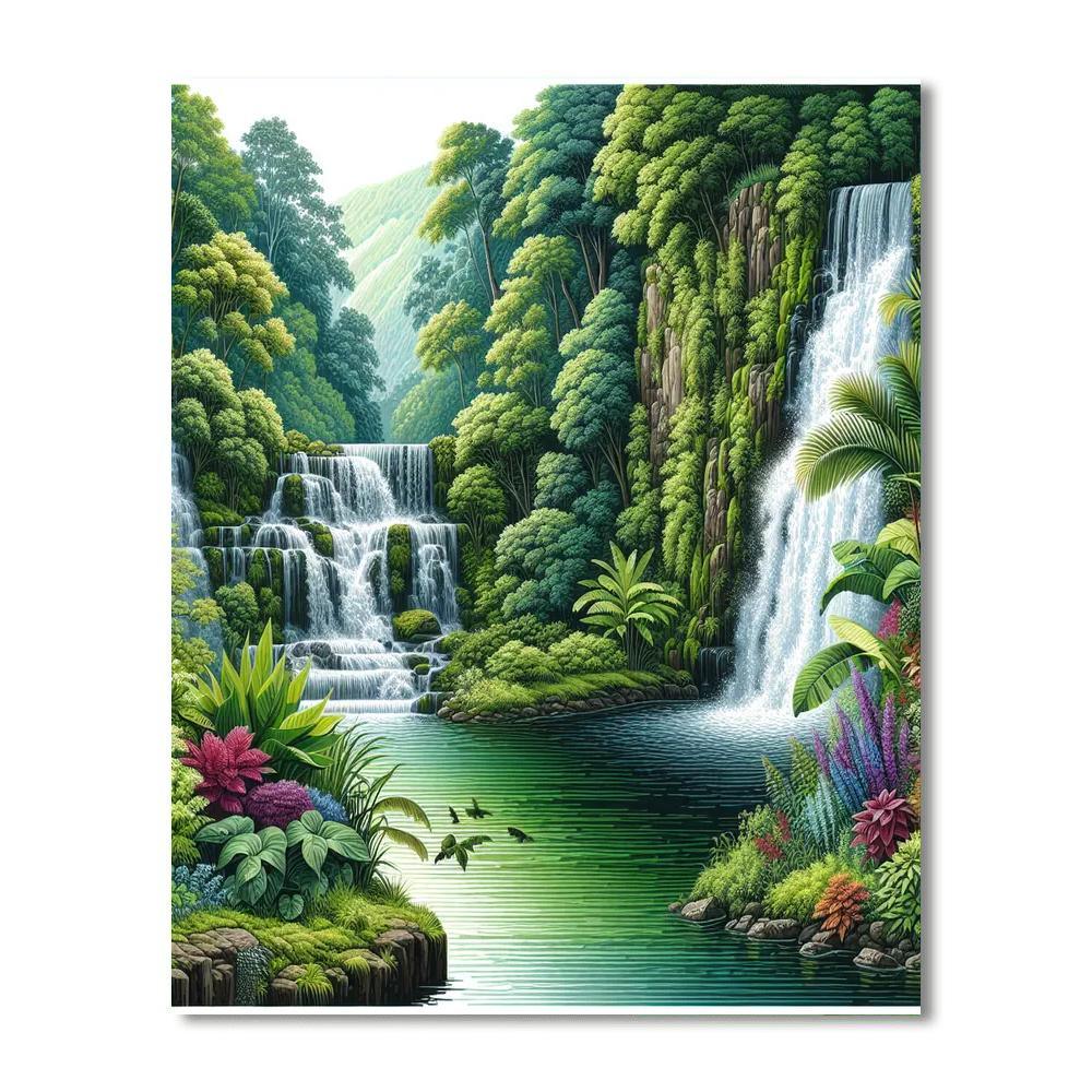 Cascading Waterfalls Bliss DIY Paint By Numbers