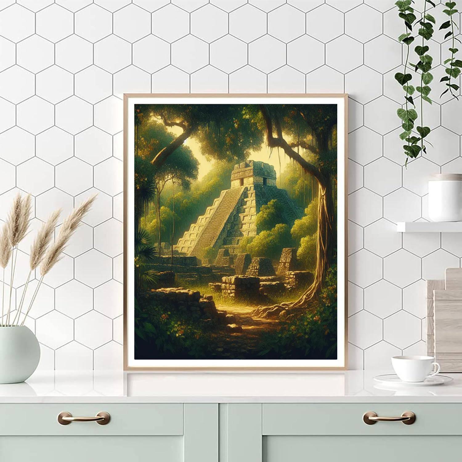 Ancient Mayan Jungle Ruins Paint By Color