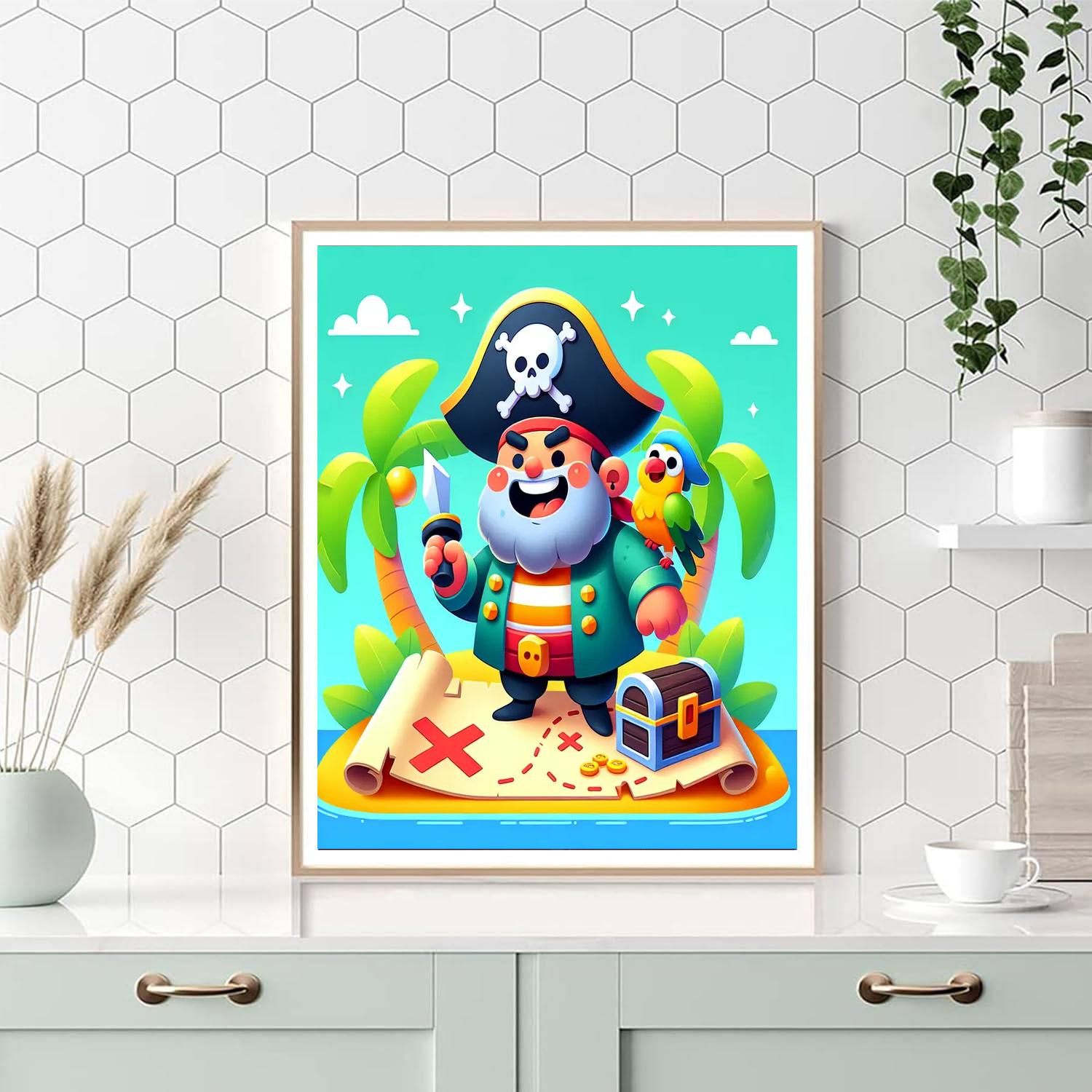 Playful Pirate Paint By Numbers Art
