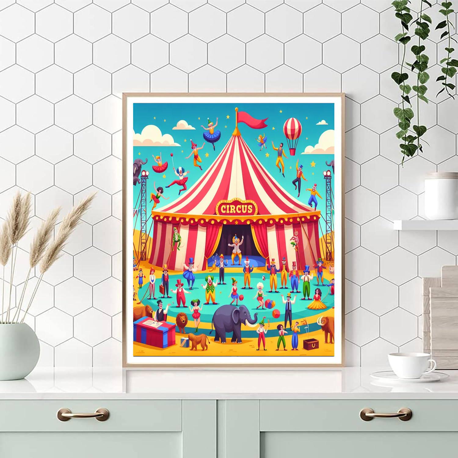 Circus Spectacle Delight Painting Number Kit