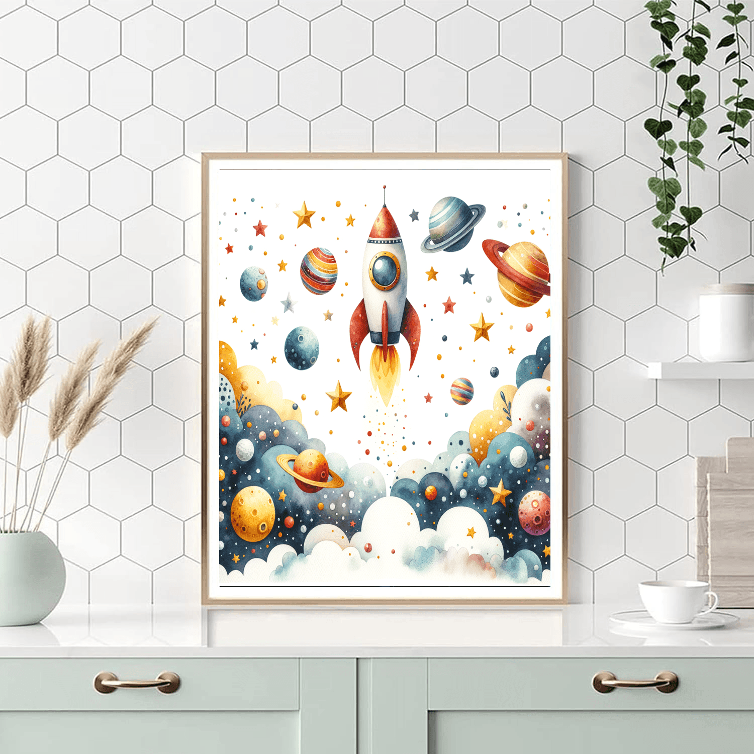 Merry Space Rocket Paint By Numbers Kits